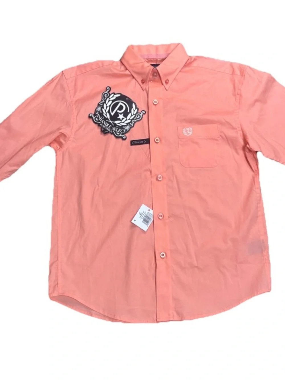 🔥 Panhandle Select Western Button-Down Shirt | Coral | Boys M (10) | NWT 🔥 - Picture 6 of 12